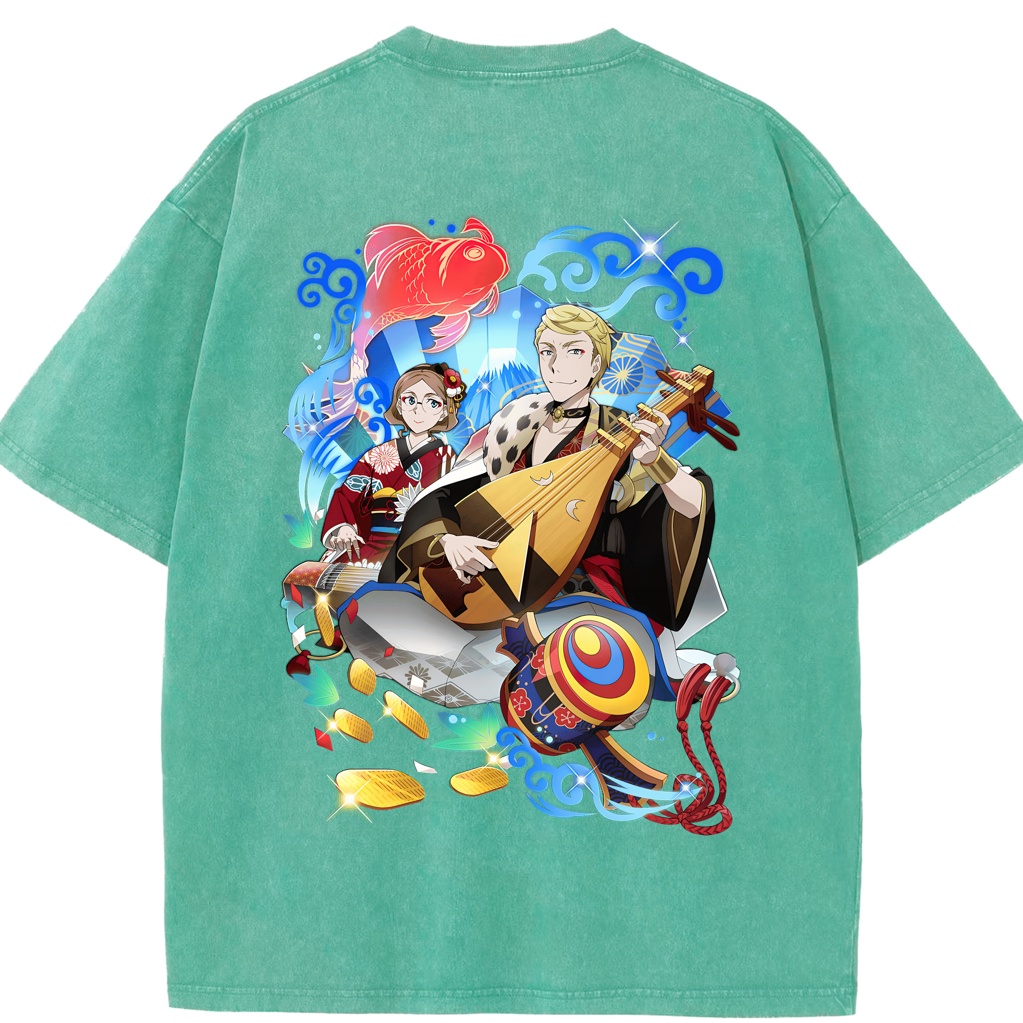（画像用） 文豪ストレイドッグス Bungo Stray Dogs 綿100% ヴィンテージ風 半袖Tシャツ（背面プリント）
